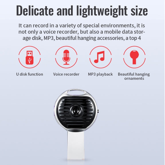 JNN S13 Zinc Alloy U-disk Voice Recorder, Memory:32GB(Silver)