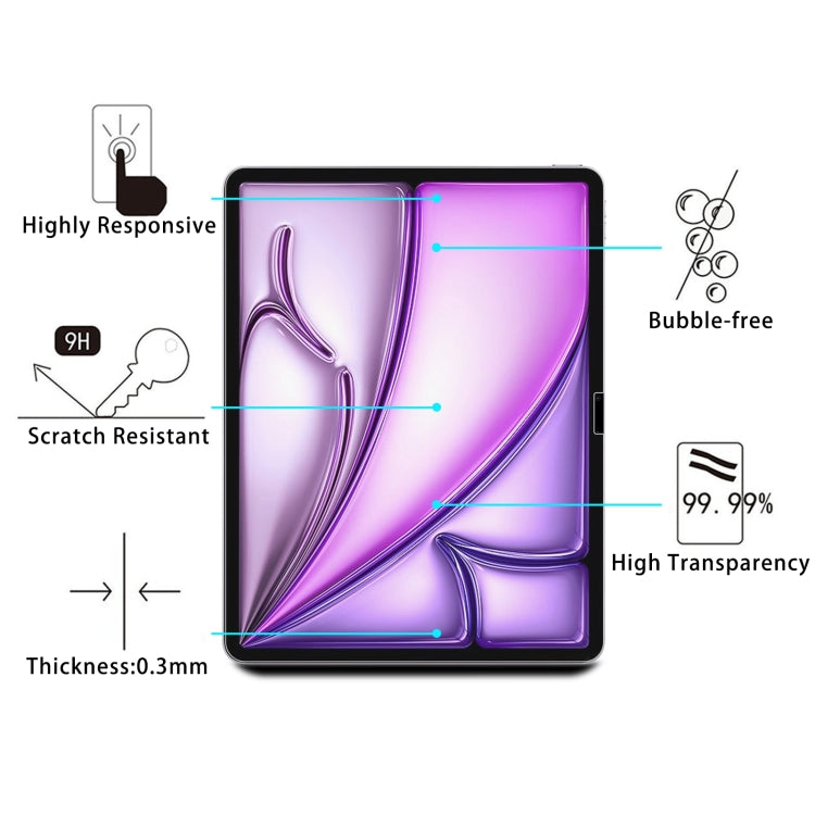 For iPad Air 13 2025 / 2024 2pcs 0.26mm 9H 2.5D Explosion-proof Tempered Glass Film - iPad Air 13 2025 / 2024 Tempered Glass by PMC TechLife | Online Shopping South Africa | PMC TechLife | Buy Now Pay Later Mobicred
