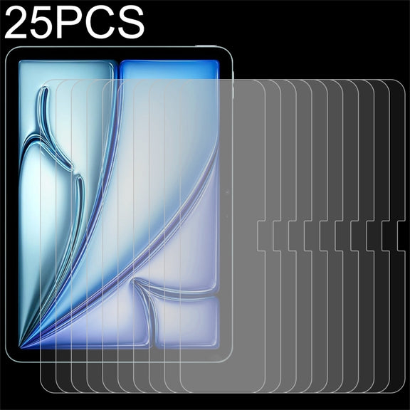 For iPad Air 11 2025 / 2024 25pcs 0.26mm 9H 2.5D Explosion-proof Tempered Glass Film
