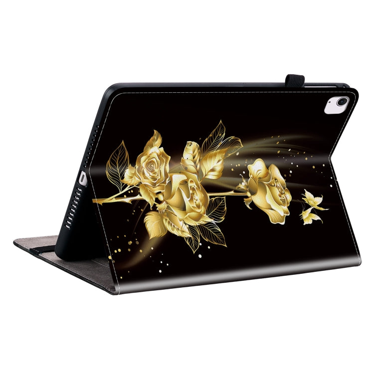 For iPad Air 11 2024 Crystal Texture Painted Leather Smart Tablet Case(Gold Butterfly Rose) - iPad Air 11 2024 Cases by PMC TechLife | Online Shopping South Africa | PMC TechLife | Buy Now Pay Later Mobicred