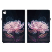For iPad Pro 11 2024 Crystal Texture Painted Leather Smart Tablet Case(Purple Peony)
