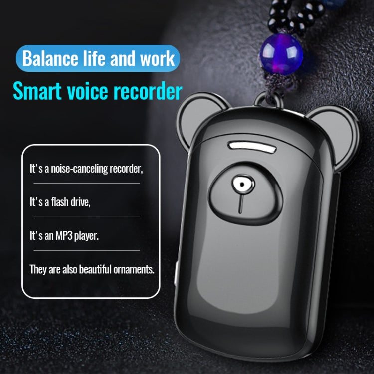 JNN Q6 Bear Smart Noise Cancelling Voice Recorder, Memory:4GB(Black) - free shipping - PMC TechLife - Order now!