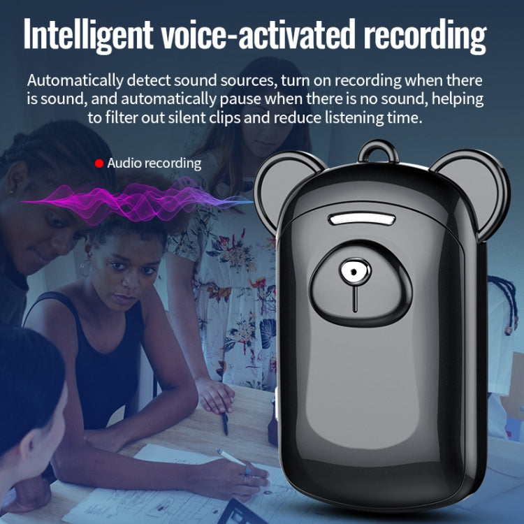 JNN Q6 Bear Smart Noise Cancelling Voice Recorder, Memory:4GB(Black) - free shipping - PMC TechLife - Order now!
