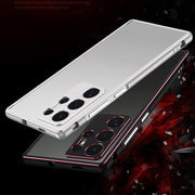 For Samsung Galaxy S24 Ultra 5G Aurora Series Lens Protector + Metal Frame Phone Case(Silver)