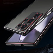 For Samsung Galaxy S24 Ultra 5G Aurora Series Lens Protector + Metal Frame Phone Case(Silver)