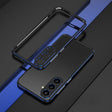 For Samsung Galaxy S24 5G Aurora Series Lens Protector + Metal Frame Phone Case(Black Blue) - free shipping - PMC Jewellery - Order now!