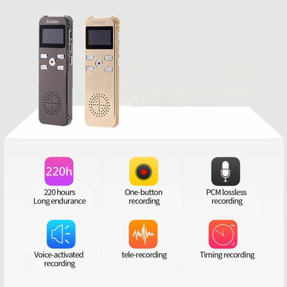 JNN X26 Mini Portable Voice Recorder with OLED Screen, Memory:16GB(Gold)