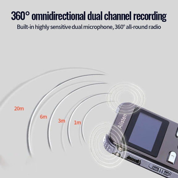 JNN X26 Mini Portable Voice Recorder with OLED Screen, Memory:16GB(Gold)