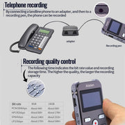 JNN X26 Mini Portable Voice Recorder with OLED Screen, Memory:16GB(Gold)
