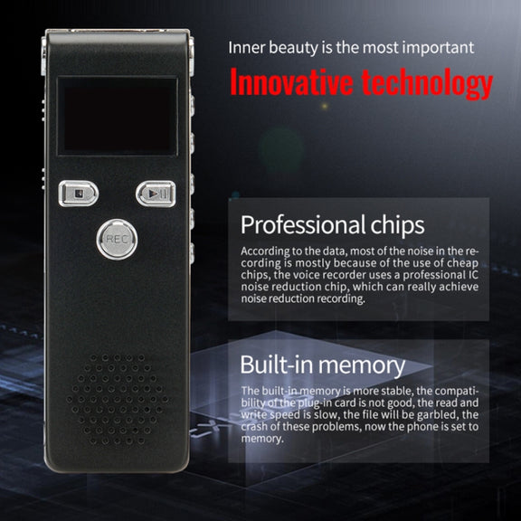 JNN X18 Mini Smart HD Noise Cancelling Voice Recorder, Memory:4GB(Black)