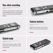 JNN X18 Mini Smart HD Noise Cancelling Voice Recorder, Memory:4GB(Black)