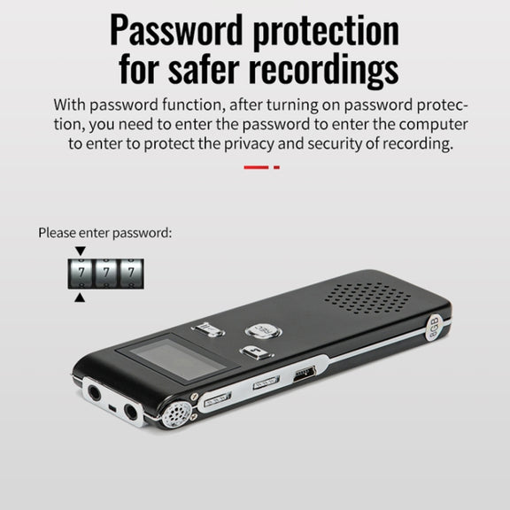 JNN X18 Mini Smart HD Noise Cancelling Voice Recorder, Memory:32GB(Black)