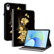 For Honor Pad X8 Pro / X9 2023 Crystal Texture Painted Leather Tablet Case(Gold Butterfly Rose) - Honor by PMC TechLife | Online Shopping South Africa | PMC TechLife | Buy Now Pay Later Mobicred