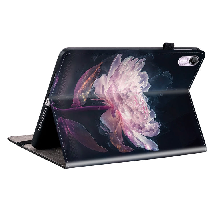 For Honor Pad X8 Pro / X9 2023 Crystal Texture Painted Leather Tablet Case(Purple Peony) - Honor by PMC TechLife | Online Shopping South Africa | PMC TechLife | Buy Now Pay Later Mobicred