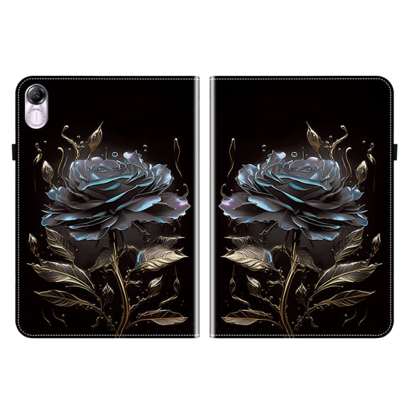 For Honor Pad X8 Pro / X9 2023 Crystal Texture Painted Leather Tablet Case(Black Rose)