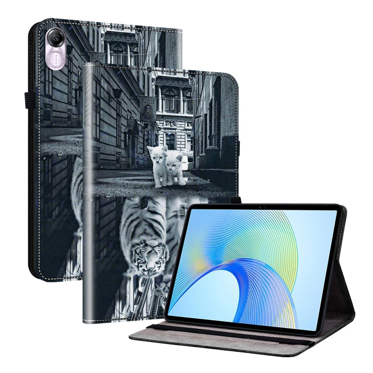 For Honor Pad X8 Pro / X9 2023 Crystal Texture Painted Leather Tablet Case(Cat Reflection Tiger) - free shipping - PMC TechLife - Order now!