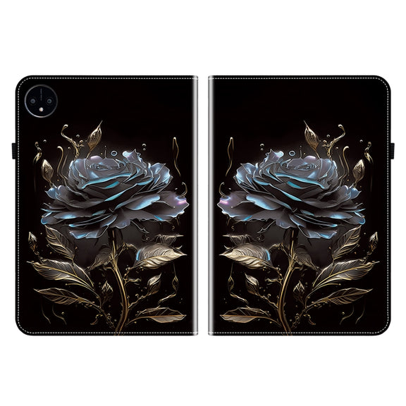 For Huawei MatePad Pro 11 2022 Crystal Texture Painted Leather Smart Tablet Case(Black Rose)