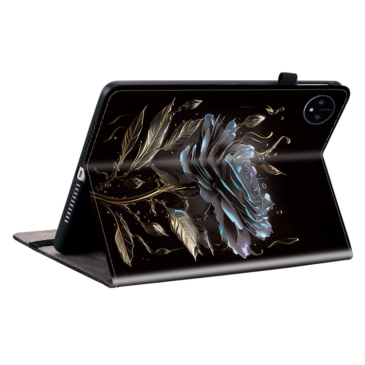 For Huawei MatePad Pro 11 2022 Crystal Texture Painted Leather Smart Tablet Case(Black Rose)