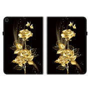 For Huawei MatePad SE 10.4 Crystal Texture Painted Leather Smart Tablet Case(Gold Butterfly Rose)