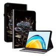 For Huawei MatePad SE 10.4 Crystal Texture Painted Leather Smart Tablet Case(Black Rose) - Huawei by PMC TechLife | Online Shopping South Africa | PMC TechLife | Buy Now Pay Later Mobicred