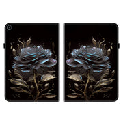 For Huawei MatePad SE 10.4 Crystal Texture Painted Leather Smart Tablet Case(Black Rose)