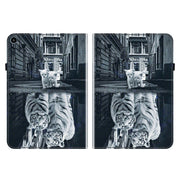 For Huawei MatePad SE 10.4 Crystal Texture Painted Leather Smart Tablet Case(Cat Reflection Tiger)
