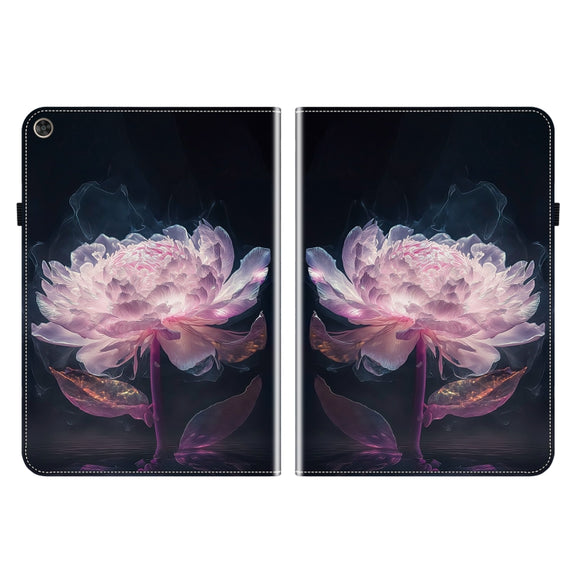 For Huawei MatePad T 10s / Enjoy Tablet 2 Crystal Texture Painted Leather Smart Tablet Case(Purple Peony)
