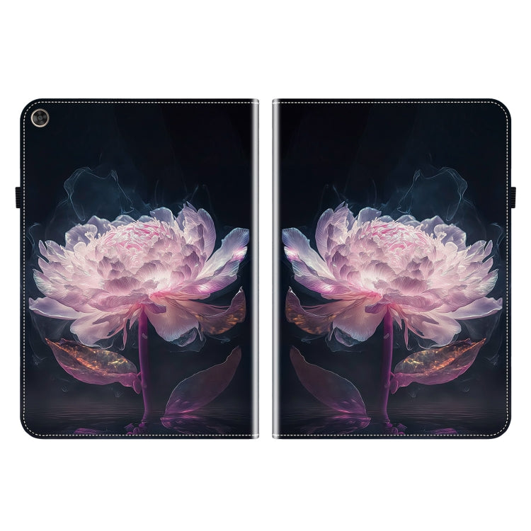 For Huawei MatePad T 10s / Enjoy Tablet 2 Crystal Texture Painted Leather Smart Tablet Case(Purple Peony)