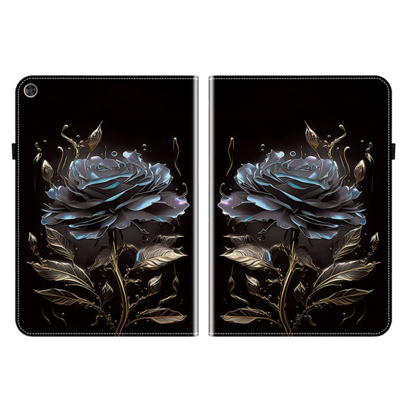 For Huawei MatePad T 10s / Enjoy Tablet 2 Crystal Texture Painted Leather Smart Tablet Case(Black Rose)