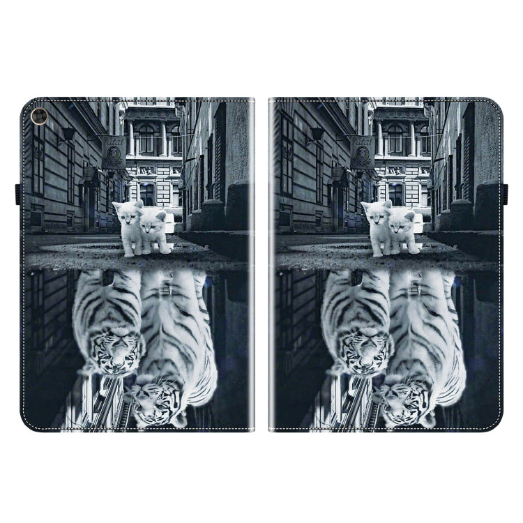 For Huawei MatePad T 10s / Enjoy Tablet 2 Crystal Texture Painted Leather Smart Tablet Case(Cat Reflection Tiger) - Huawei by PMC TechLife | Online Shopping South Africa | PMC TechLife | Buy Now Pay Later Mobicred