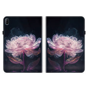 For Huawei MatePad SE 11 2024 Crystal Texture Painted Leather Smart Tablet Case(Purple Peony)