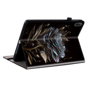For Huawei MatePad SE 11 2024 Crystal Texture Painted Leather Smart Tablet Case(Black Rose)