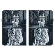 For OPPO Pad Air Crystal Texture Painted Leather Tablet Case(Cat Reflection Tiger)