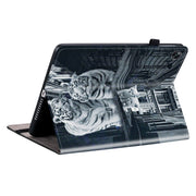 For OPPO Pad Air Crystal Texture Painted Leather Tablet Case(Cat Reflection Tiger)