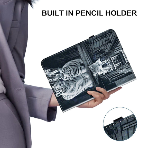 For OPPO Pad Air Crystal Texture Painted Leather Tablet Case(Cat Reflection Tiger)