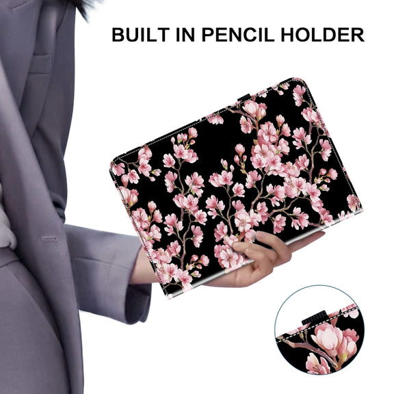 For Realme Pad 10.4 Crystal Texture Painted Leather Tablet Case(Plum Bossom)