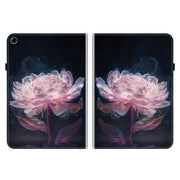 For Realme Pad 10.4 Crystal Texture Painted Leather Tablet Case(Purple Peony)