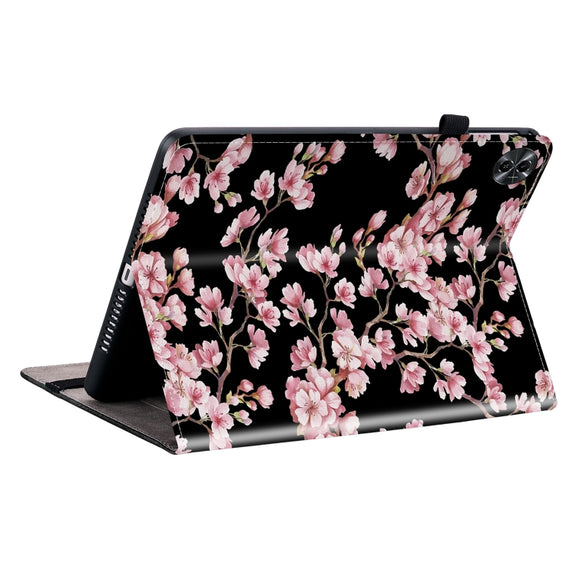 For Realme Pad 2 11.5 Crystal Texture Painted Leather Tablet Case(Plum Bossom)