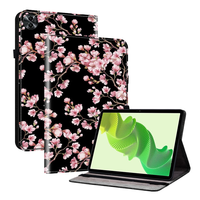 For Realme Pad 2 11.5 Crystal Texture Painted Leather Tablet Case(Plum Bossom)