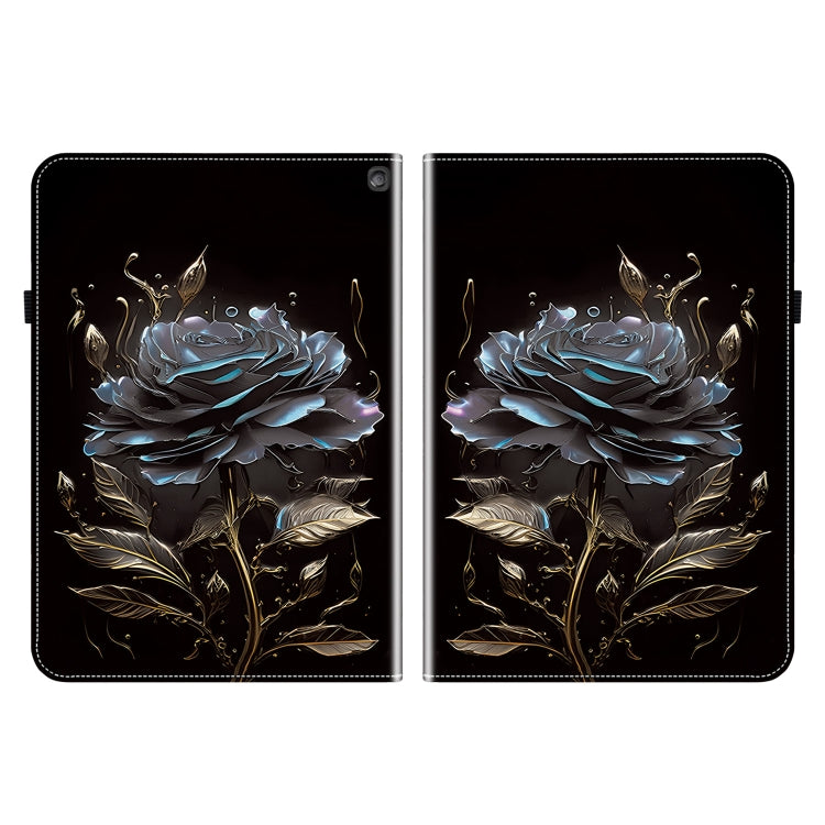 For Amazon Fire HD 10 2019/2017 Crystal Texture Painted Leather Smart Tablet Case(Black Rose) - Amazon by PMC TechLife | Online Shopping South Africa | PMC TechLife | Buy Now Pay Later Mobicred