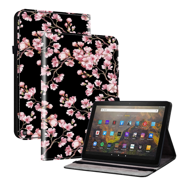 For Amazon Fire HD10 / HD10 Plus 2021 Crystal Texture Painted Leather Smart Tablet Case(Plum Bossom) - Amazon by PMC TechLife | Online Shopping South Africa | PMC TechLife | Buy Now Pay Later Mobicred
