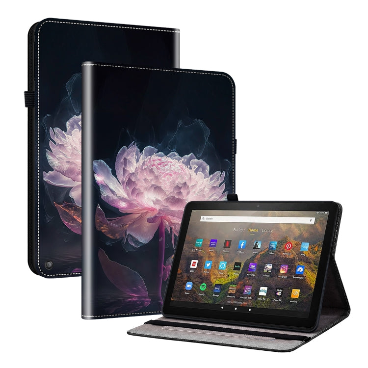 For Amazon Fire HD10 / HD10 Plus 2021 Crystal Texture Painted Leather Smart Tablet Case(Purple Peony) - Amazon by PMC TechLife | Online Shopping South Africa | PMC TechLife | Buy Now Pay Later Mobicred