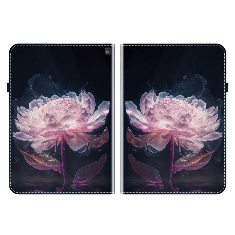 For Amazon Fire HD10 2023 Crystal Texture Painted Leather Tablet Case(Purple Peony) - Amazon by PMC TechLife | Online Shopping South Africa | PMC TechLife | Buy Now Pay Later Mobicred