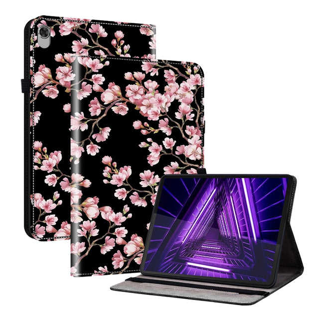 For Lenovo M10 Plus 10.3 Crystal Texture Painted Leather Tablet Case(Plum Bossom) - Lenovo by PMC TechLife | Online Shopping South Africa | PMC TechLife | Buy Now Pay Later Mobicred