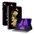 For Lenovo M10 Plus 10.3 Crystal Texture Painted Leather Tablet Case(Gold Butterfly Rose) - Lenovo by PMC TechLife | Online Shopping South Africa | PMC TechLife | Buy Now Pay Later Mobicred