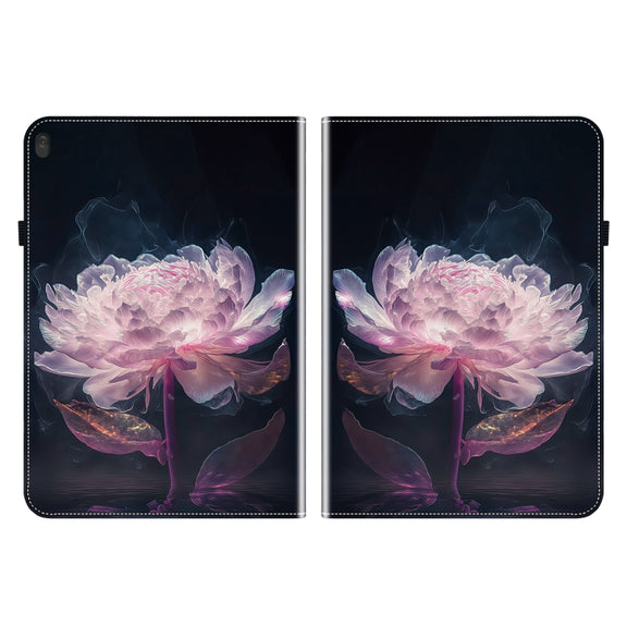 For Lenovo Tab M10 X605 / M10 HD X505 Crystal Texture Painted Leather Tablet Case(Purple Peony)