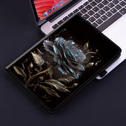 For Lenovo Tab M10 X605 / M10 HD X505 Crystal Texture Painted Leather Tablet Case(Black Rose)