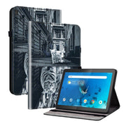For Lenovo Tab M10 X605 / M10 HD X505 Crystal Texture Painted Leather Tablet Case(Cat Reflection Tiger)