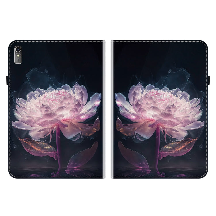 For Lenovo Tab M10 5G 2023 Crystal Texture Painted Leather Tablet Case(Purple Peony) - Lenovo by PMC TechLife | Online Shopping South Africa | PMC TechLife | Buy Now Pay Later Mobicred