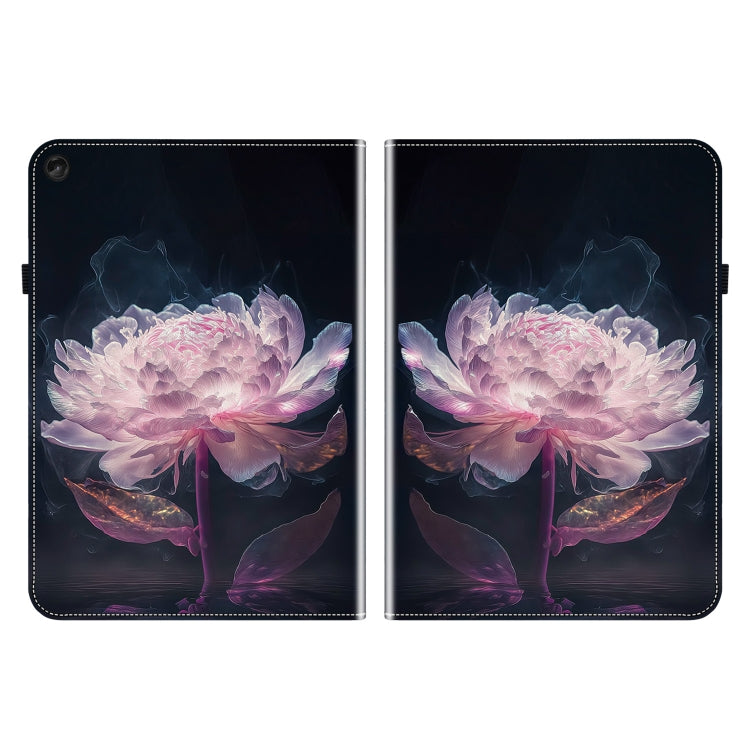 For Lenovo Tab M10 10.1 3rd Gen Crystal Texture Painted Leather Tablet Case(Purple Peony) - Lenovo by PMC TechLife | Online Shopping South Africa | PMC TechLife | Buy Now Pay Later Mobicred